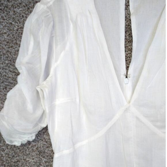 FRAME White Shirred Sleeve Maxi Dress Boho Flowy Size M - Picture 7 of 10